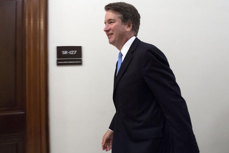 Supreme Court associate justice nominee Brett Kavanaugh arrives for a meeting with Senator Chris Coons, Democrat of Delaware, on Capitol Hill in Washington, D.C. on August 23, 2018.